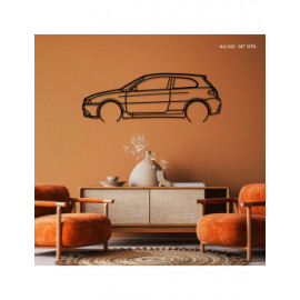 Décoration à poser Art Design support bois - silhouette Alfa Romeo 147 GTA