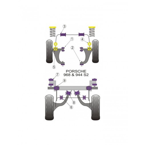 Silent-Bloc Powerflex Barre Anti-Roulis Avant 26.8mm Porsche 944 (2 Pièces)