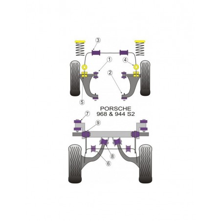 Silent-Bloc Powerflex Barre Anti-Roulis Avant 26.8mm Porsche 944 (2 Pièces)