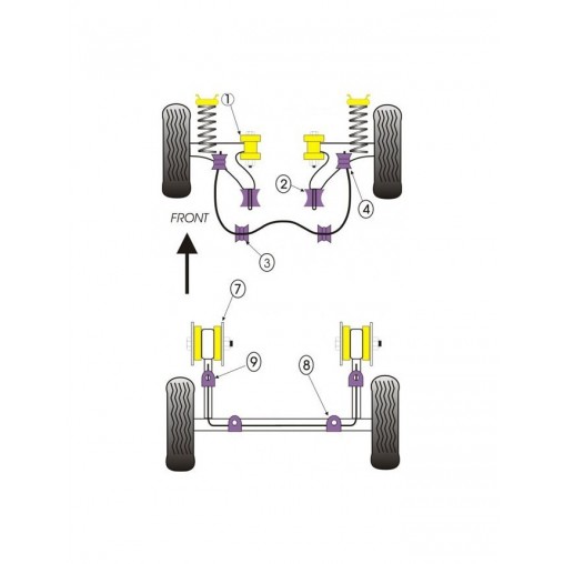 Silent-Bloc Powerflex Barre Anti-Roulis Arrière Volkswagen Golf 1 (2 Pièces)