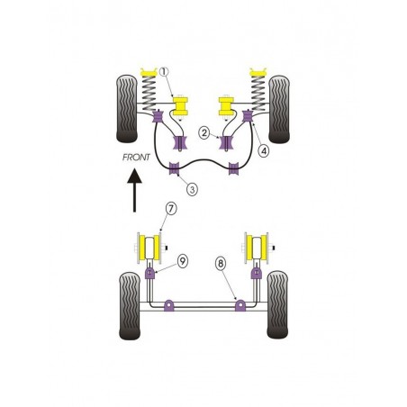 Silent-Bloc Powerflex Barre Anti-Roulis Arrière Volkswagen Golf 1 (2 Pièces)