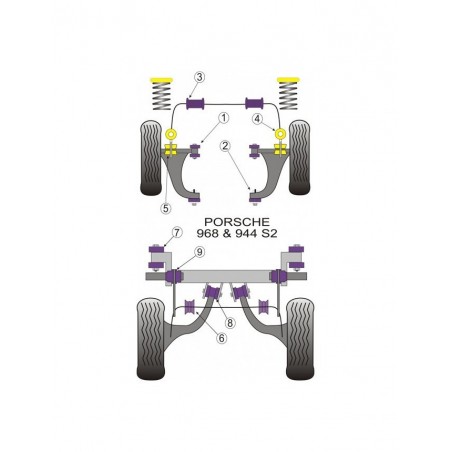 Silent-Bloc Powerflex Barre Anti-Roulis Avant 25.5mm Porsche 968 / 944 (2 Pièces)