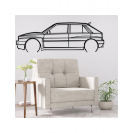 Décoration à poser Art Design support bois - silhouette Lancia DELTA EVO