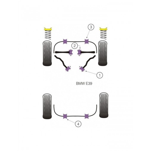 Silent-Bloc Powerflex Barre Stabilisatrice Avant Bmw M5 E39 Diamètre 22.5mm (2 Pièces)