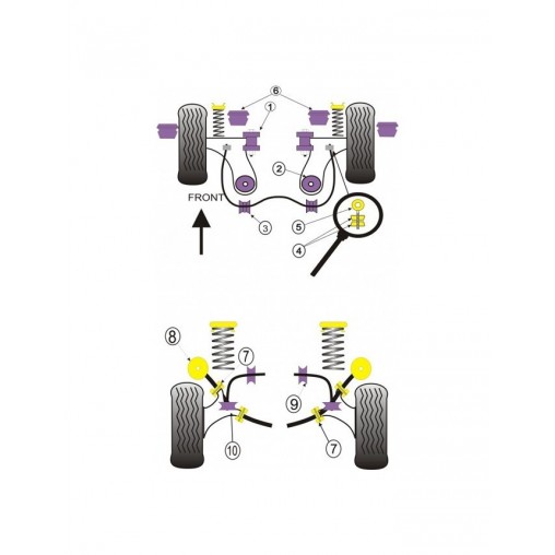 Silent-Bloc Powerflex Bras Arrière G60 (4 Pièces) Silent-Bloc Powerflex Bras Arrière G60 (4 Pièces)