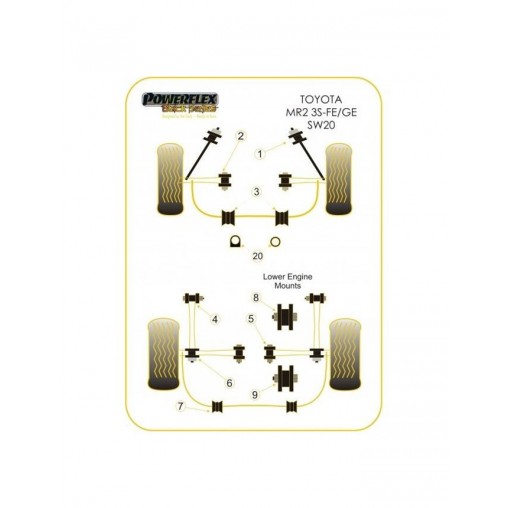 Silent-Bloc Powerflex Black Bras Inférieur Arrière Toyota MR2 12mm (2 Pièces) Silent-Bloc Powerflex Black Bras Inférieur Arrière Toyota MR2 12mm (2 Pièces)