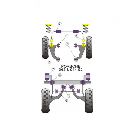 Silent-Bloc Powerflex Axe Chassis Arrière Porsche 944 (2 Pièces)