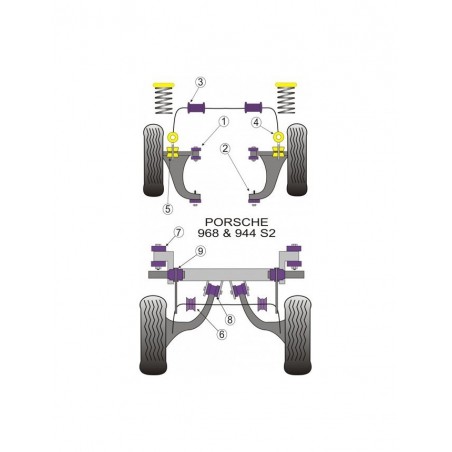 Silent-Bloc Powerflex Barre Anti-Roulis Avant Montage Porsche 944 (2 Pièces)