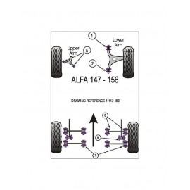 Silent-Bloc Powerflex Barre Anti-Roulis Alfa Romeo 147 / 156 / GT 14mm (2 Pièces)