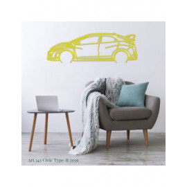 Décoration à poser Art Design support acier - silhouette Nissan CIVIC TYPE R 2016
