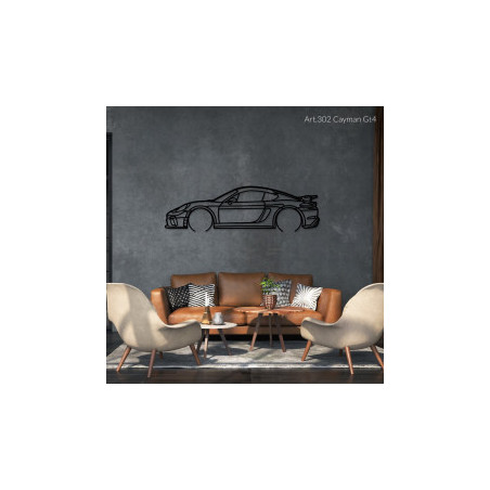 Décoration murale Art Design - silhouette Porsche CAYMAN GT4