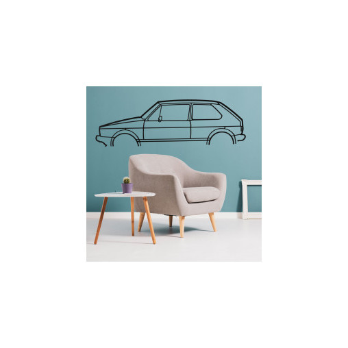 Décoration murale Art Design - silhouette VW GOLF 1 GTI