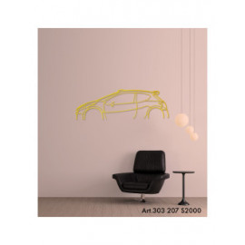 Décoration à poser Art Design support acier - silhouette Peugeot 207 S2000