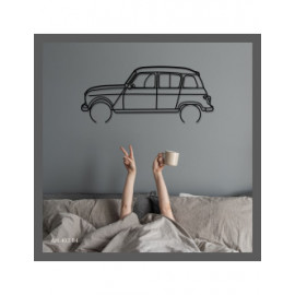 Décoration à poser Art Design support acier - silhouette Renault R4 Décoration à poser Art Design support acier - silhouette Renault R4