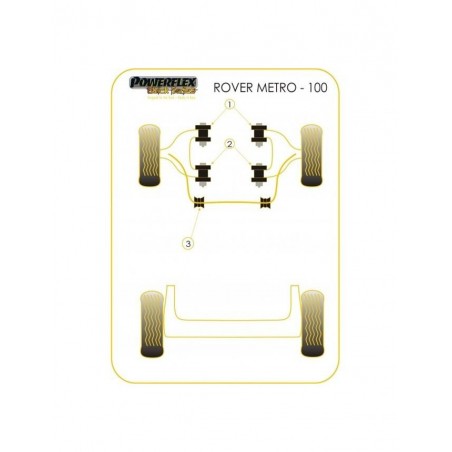 Silent-Bloc Powerflex Black Triangle Avant Rover 100 (2 Pièces)