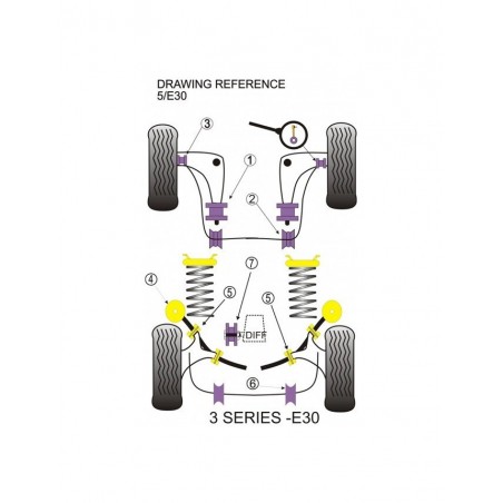 Silent-Bloc Powerflex Barre Anti-Roulis Diamètre 20mm Avant BMW E30 (2 Pièces)