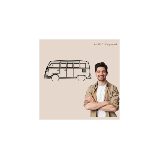 Décoration murale Art Design - silhouette VW T1 VAN 64 Décoration murale Art Design - silhouette VW T1 VAN 64
