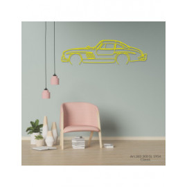 Décoration à poser Art Design support acier - silhouette Mercedes 300 SL 1954 CLASSIC