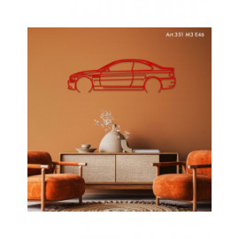 Décoration à poser Art Design support acier - silhouette BMW M3 E46 Décoration à poser Art Design support acier - silhouette BMW M3 E46