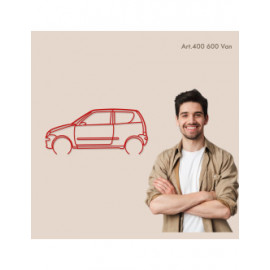 Décoration à poser Art Design support acier - silhouette Fiat 600 VAN