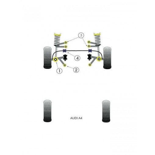 Silent-Bloc Powerflex Bras Supérieur Avant Audi A4 (4 Pièces)