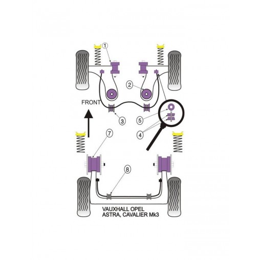 Silent-Bloc Powerflex Barre Anti-Roulis Diamètre 24 Opel Astra / Vectra (2 Pièces)