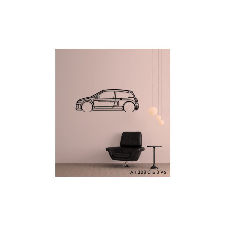 Décoration murale Art Design - silhouette Renault CLIO 3 V6
