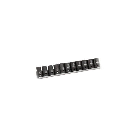 Jeu de 11 douilles courtes1/2 pour clé à choc KIELDER (10 à 21mm - lg38mm)