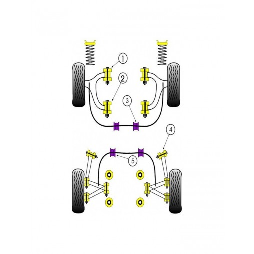 Silent-Bloc Powerflex Barre Stab Arrière Opel Vectra B (2 Pièces)