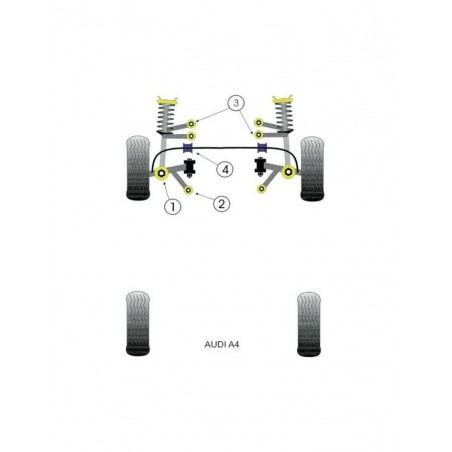 Silent-Bloc Powerflex Barre Anti-Roulis Avant Audi A4 27mm (2 Pièces)