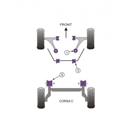 Silent-Bloc Powerflex Arrière Triangle Avant Opel Corsa C (2 Pièces)