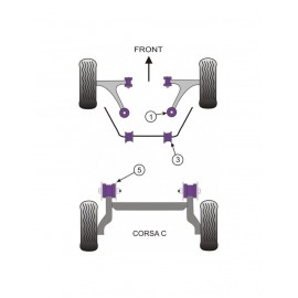 Silent-Bloc Powerflex Barre Anti-Roulis Diamètre 18mm Opel Corsa C (2 Pièces)