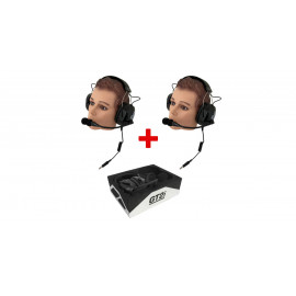 Pack communication 2x casques de liaison GT2i Pro (connexion Peltor) + support Kielder® offert