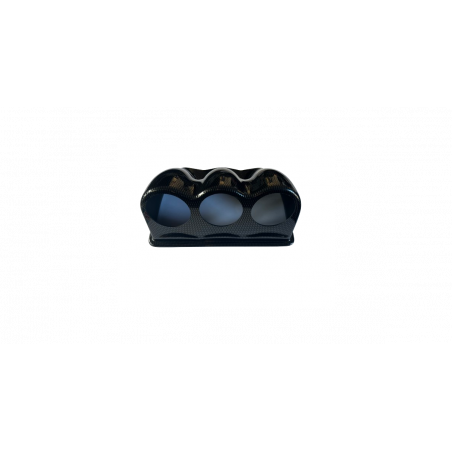 Support de manomètre triple Revotec de diamètre 52mm finition look carbone