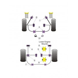 Silent-Bloc Powerflex Barre Barre Anti-Roulis Avant Toyota MR2 18mm (2 Pièces)