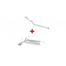 Pack échappement : tube central + terminal Peugeot 206 RC