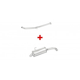 Pack échappement : tube central + terminal Inoxcar Renault Clio 2 RS phase 1