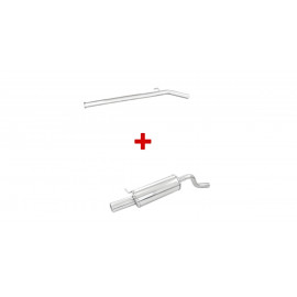 Pack échappement : tube central + terminal Inoxcar Renault Twingo 2 RS 1.6