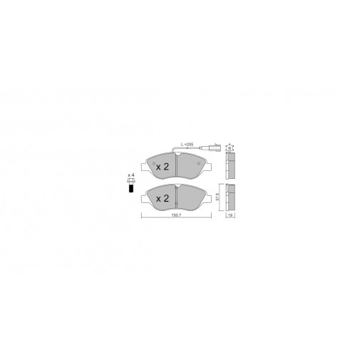 Plaquettes de frein GT2i Race Avant pour ALFA ROMEO Mito 1.3 JTDm, 1.4i 16V Turbo 120 HP 135 HP, 1.6 JTDM 2008-18 - Etriers de 