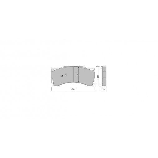 Plaquettes de frein GT2i Race pour étiers de frein AP Racing CP9660 6 pistons