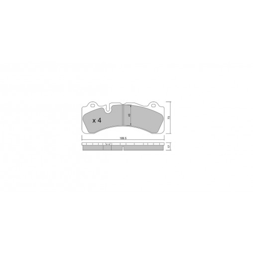 Plaquettes de frein GT2i Race pour étiers de frein Brembo 6 piston D48 6 pistons