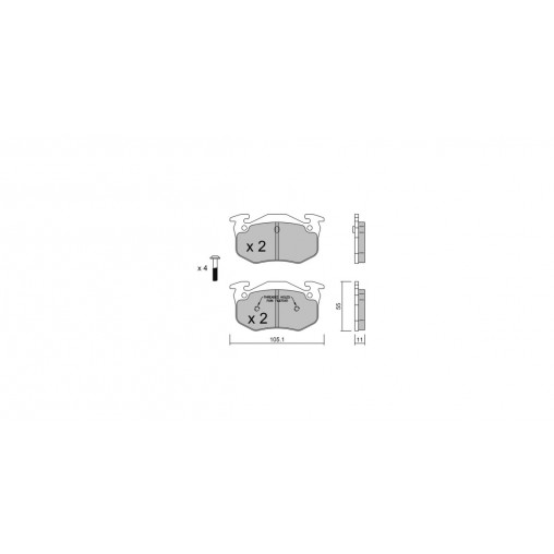 Plaquettes de frein GT2i Race Arrière pour RENAULT Clio I 1.8i 16V Gr N - Etriers de frein Bendix