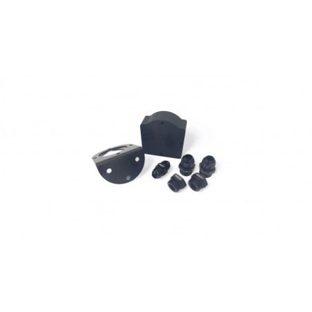 Adaptateur de filtre déporté noir OBP (support + adaptateur 3/4-16UNF + 2 bouchons Dash10 + 2 adaptateurs Dash10)