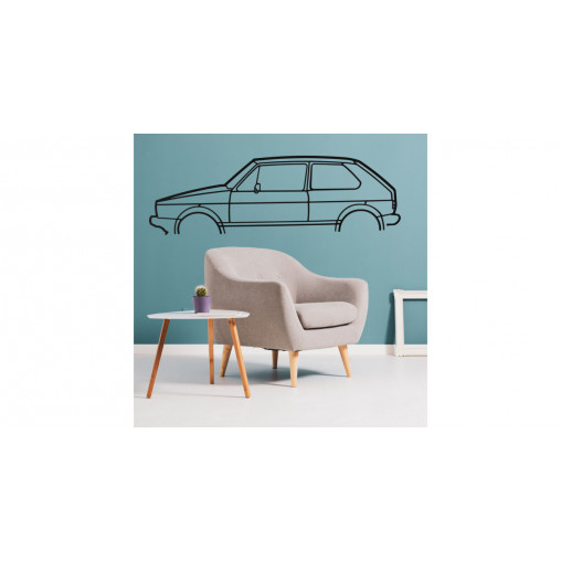 Décoration murale Art Design - silhouette VW GOLF 1 GTI