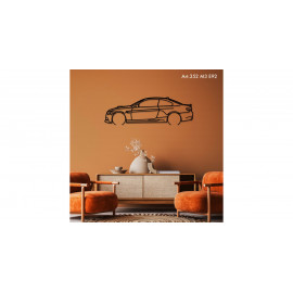 Décoration à poser Art Design support acier - silhouette BMW M3 E92 Décoration à poser Art Design support acier - silhouette BMW M3 E92