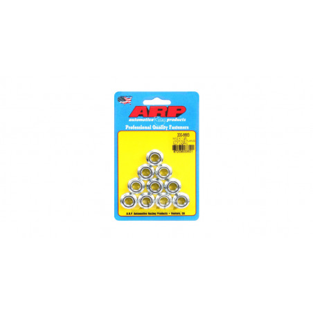 Pack écrous ARP (10) anti-desserrage à collerette M10 x 1.25 - Hex