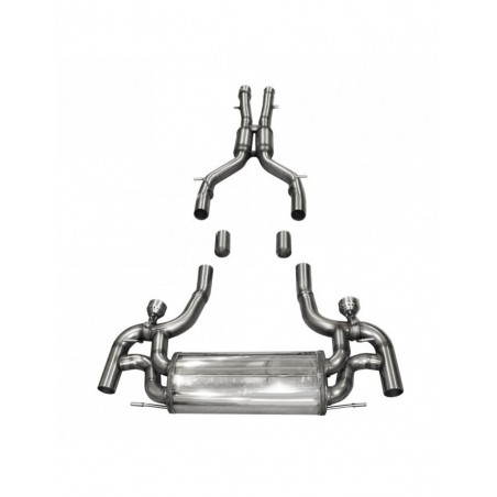 Echappement Inoxcar Tube Intermédiaire avec Silencieux + Soupape avec kit radio / MERCEDES SLS C197 SLS AMG 6.3 V8 571cv ap 20