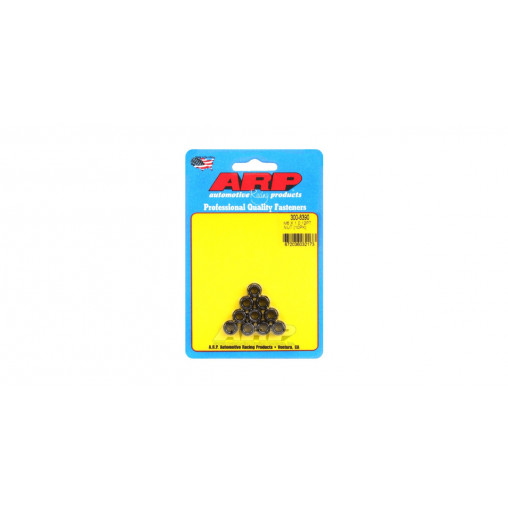 Pack écrous ARP (10) M6 x 1.00 - Black Oxyde 12 pts