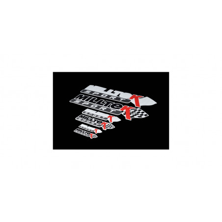 Autocollants Milltek noir (2x 104x22mm, 2x 175x36mm, 2x 378x78mm)