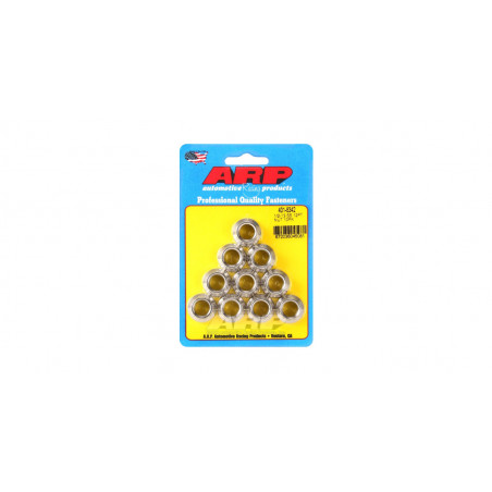 Pack écrous ARP (10) 1/2-13 - Inox 12 pts
